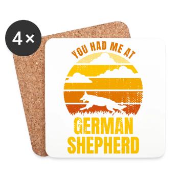 Vous m’avez eu avec un berger allemand - Dessous de verre (lot de 4) - blanc - Devant