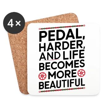 Conception de citation de cyclisme motivant - Dessous de verre (lot de 4) - blanc - Devant