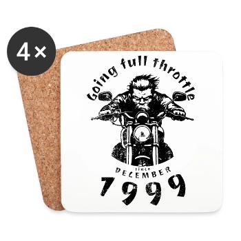 25. Geburtstag Going full throttle since 12/1999 - Untersetzer (4er-Set) - Weiß - Vorne