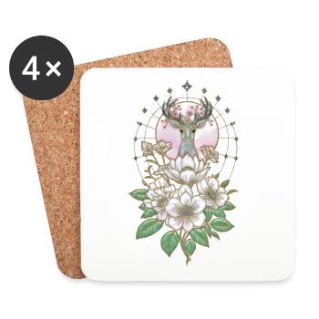 Majestic and graceful deer - Coasters (set of 4) - white - Front