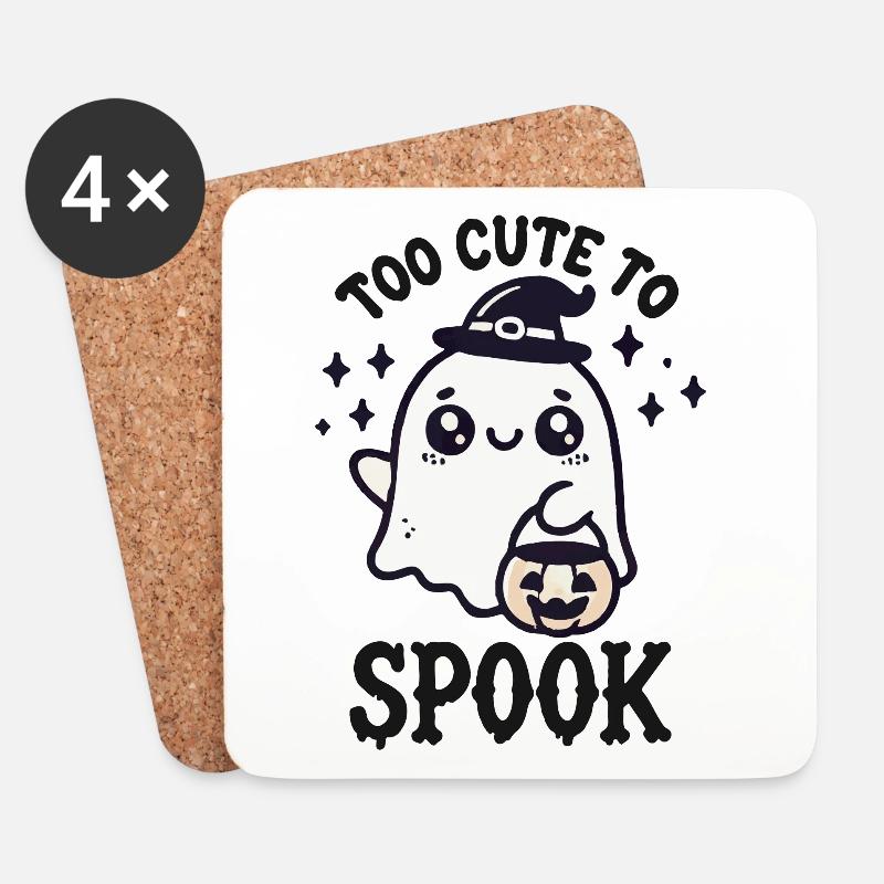Cute Ghost Too cute to spook - Untersetzer (4er-Set) - Weiß