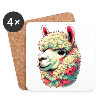 Alpaca - Coasters (set of 4) - white - Front