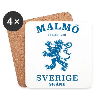MALMÖ, Sverige, Suède - Dessous de verre (lot de 4) - blanc - Devant