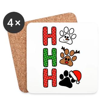 H Christmas Paws Plaid - Coasters (set of 4) - white - Front