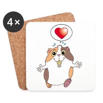 Niedlicher Hamster - Untersetzer (4er-Set) - Weiß - Vorne