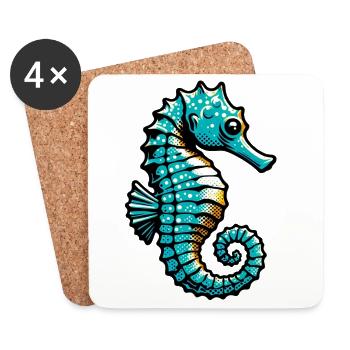 Seahorse - Coasters (set of 4) - white - Front