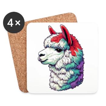 Alpaga - Dessous de verre (lot de 4) - blanc - Devant