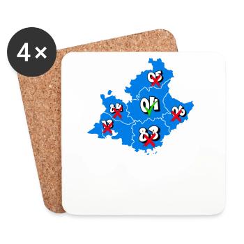PACA-Region - Untersetzer (4er-Set) - Weiß - Vorne