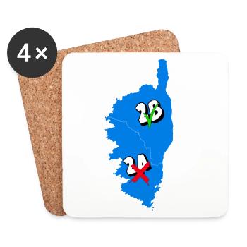 Region Korsika - Untersetzer (4er-Set) - Weiß - Vorne