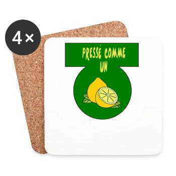 Pressé comme un citron - Dessous de verre (lot de 4) - blanc - Devant