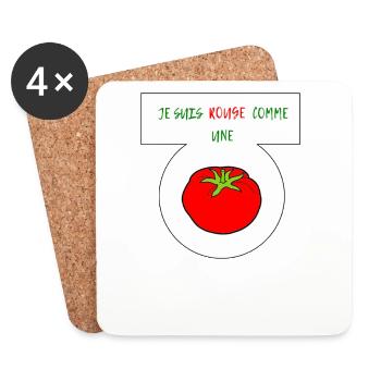 Rot wie eine Tomate - Untersetzer (4er-Set) - Weiß - Vorne