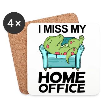 Home Office - Untersetzer (4er-Set) - Weiß - Vorne