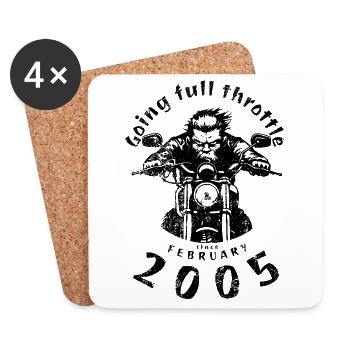 20. Geburtstag Going full throttle since 02/2005 - Untersetzer (4er-Set) - Weiß - Vorne