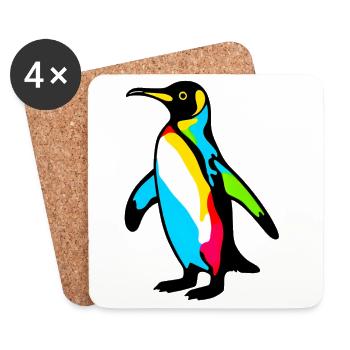 Pingouin - Dessous de verre (lot de 4) - blanc - Devant