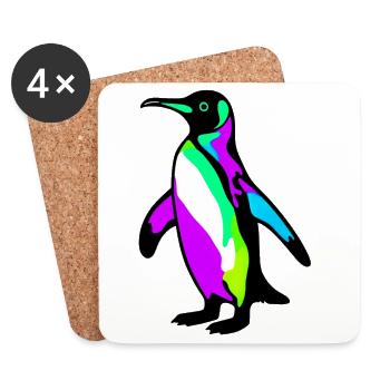 Pingouin - Dessous de verre (lot de 4) - blanc - Devant
