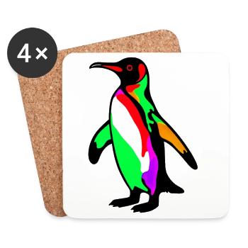 Pingouin - Dessous de verre (lot de 4) - blanc - Devant