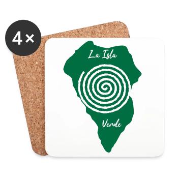 La Isla Verde La Palma Contour Dessin en spirale - Dessous de verre (lot de 4) - blanc - Devant