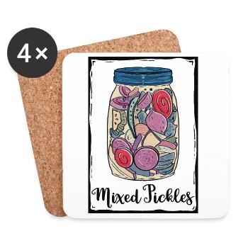 Mixed Pickles Glas - Untersetzer (4er-Set) - Weiß - Vorne