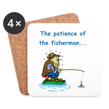 La patience du pêcheur - Dessous de verre (lot de 4) - blanc - Devant