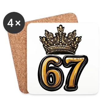 67 Zahl Krone - Untersetzer (4er-Set) - Weiß - Vorne