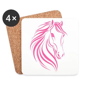 Delicate Horse Drawing - Coasters (set of 4) - white - Front
