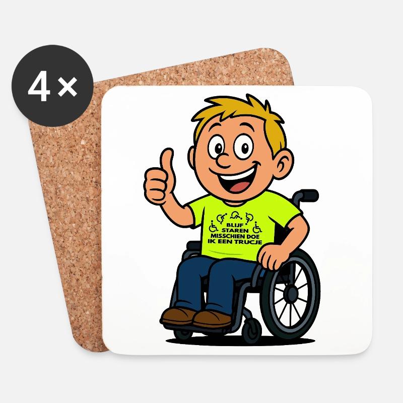 Starr weiter und ich mache einen Rollstuhltrick # - Untersetzer (4er-Set) - Weiß