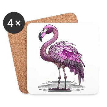 Flamingo - Coasters (set of 4) - white - Front