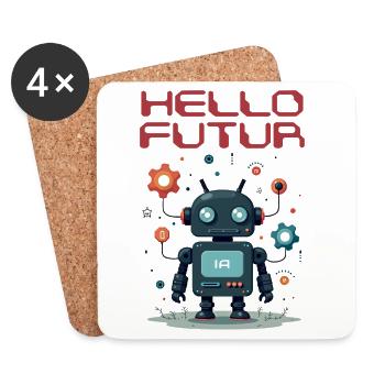 Personnage Hello Futur par Helfspawn - Dessous de verre (lot de 4) - blanc - Devant