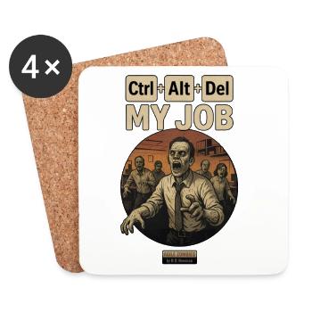 Ctrl+Alt+Del My Job - Untersetzer (4er-Set) - Weiß - Vorne
