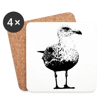 Mouette - Dessous de verre (lot de 4) - blanc - Devant