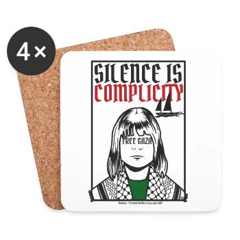 Silence is complicity, Free Gaza, Free Palestine - Coasters (set of 4) - white - Front