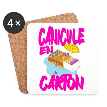 Hitzewelle in Carton, mediterraner Sommer - Untersetzer (4er-Set) - Weiß - Vorne