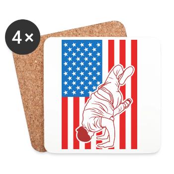 Breakdance USA Flag - Coasters (set of 4) - white - Front