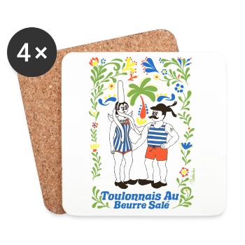 Toulonnais au Beurre salé - Dessous de verre (lot de 4) - blanc - Devant