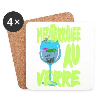 Mediterranean by Glass - Surealism petiteToulon - Coasters (set of 4) - white - Front