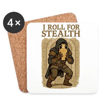 I Roll For Stealth Dieb mit Vase - Untersetzer (4er-Set) - Weiß - Vorne