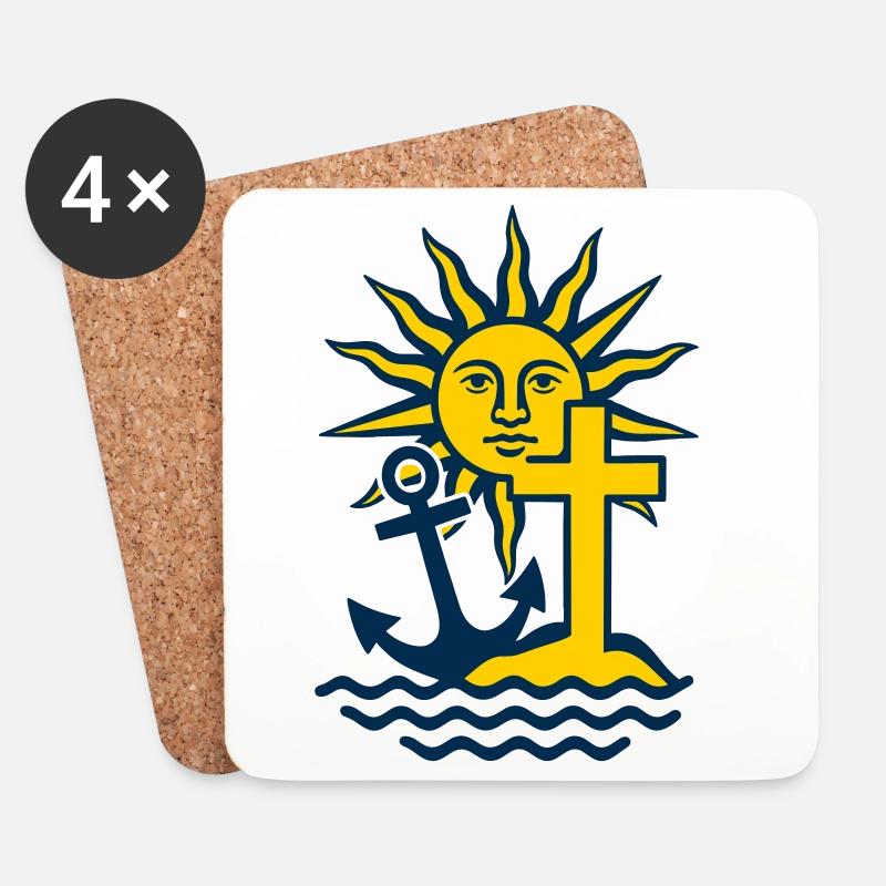 Seefahrt / Segeln - Untersetzer (4er-Set) - Weiß
