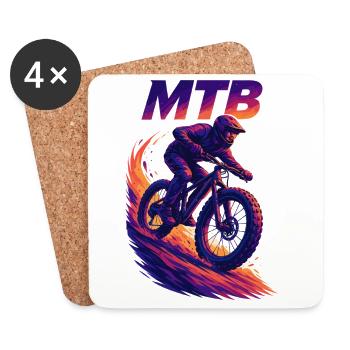 VTT VTT Fatbike Cruising Gift - Dessous de verre (lot de 4) - blanc - Devant