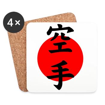 Karate Schriftzug - Untersetzer (4er-Set) - Weiß - Vorne