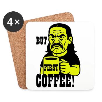 First Coffee Man - Untersetzer (4er-Set) - Weiß - Vorne