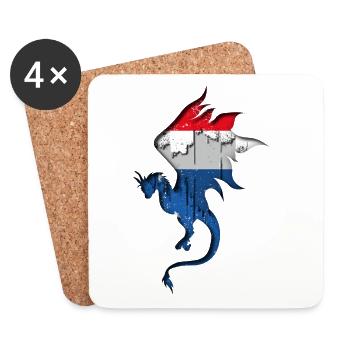 Drapeau des Pays-Bas - Pays-Bas - Silhouette de - Dessous de verre (lot de 4) - blanc - Devant