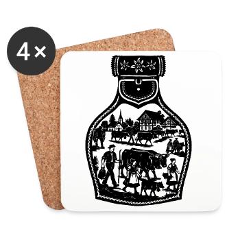 Alpabfahrt_black - Dessous de verre (lot de 4) - blanc - Devant