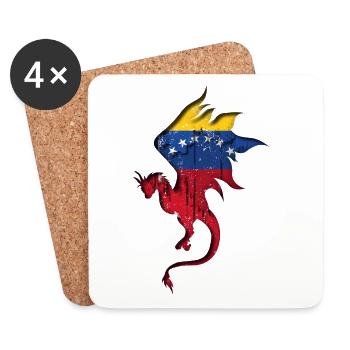 Flag of Venezuela - Venezuela - Dragon - Coasters (set of 4) - white - Front