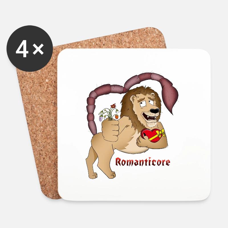 Romantic Manticore Design - Coasters (set of 4) - white