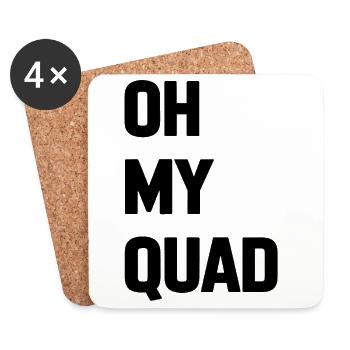 Oh My Quad Funny Gym Lover Citation - Dessous de verre (lot de 4) - blanc - Devant