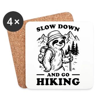 Faultier Wandern Abenteuer Berg Natur - Untersetzer (4er-Set) - Weiß - Vorne