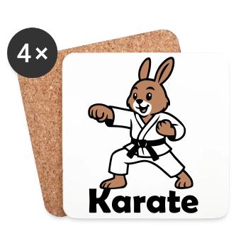 Karate Rabbit - Coasters (set of 4) - white - Front