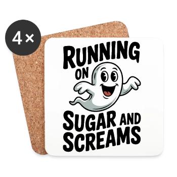 Courir au sucre et aux cris - Dessous de verre (lot de 4) - blanc - Devant