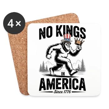 Pas de rois en Amérique Bigfoot patriotique - Dessous de verre (lot de 4) - blanc - Devant