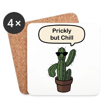 Prickly But Chill Cactus - Dessous de verre (lot de 4) - blanc - Devant